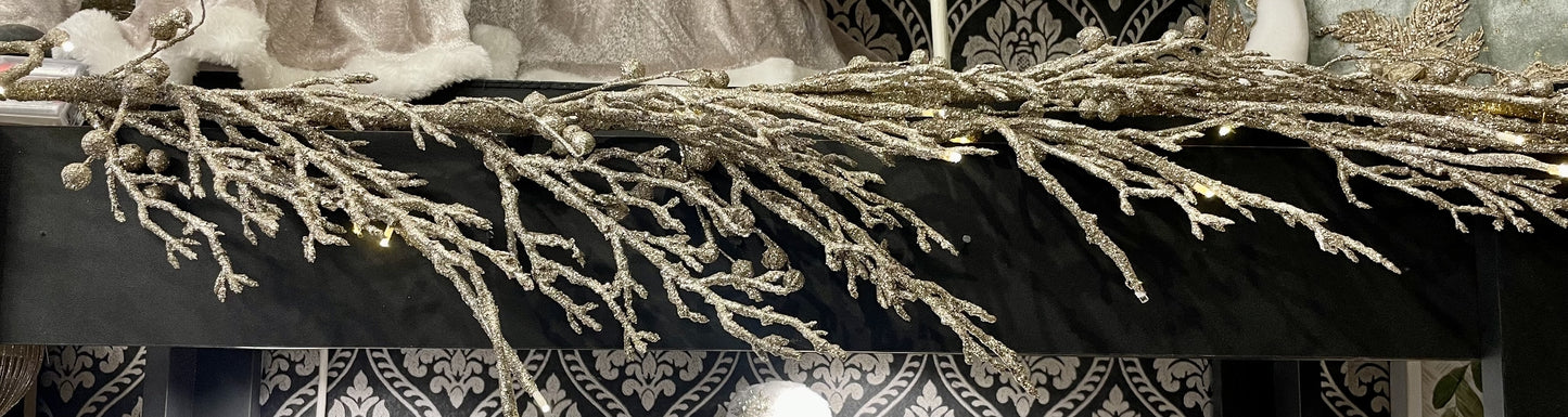 CHAMPAGNE LEAF PRE LIT 5FT GARLAND JSH009