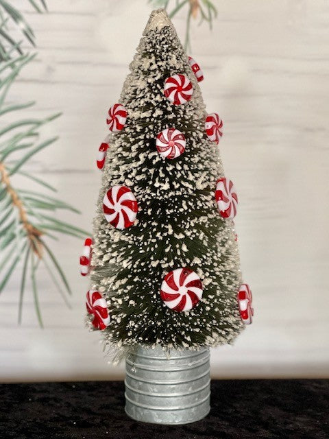 SNOWY BRISTLE TREE WITH HUMBUGS SMALL - JTE078