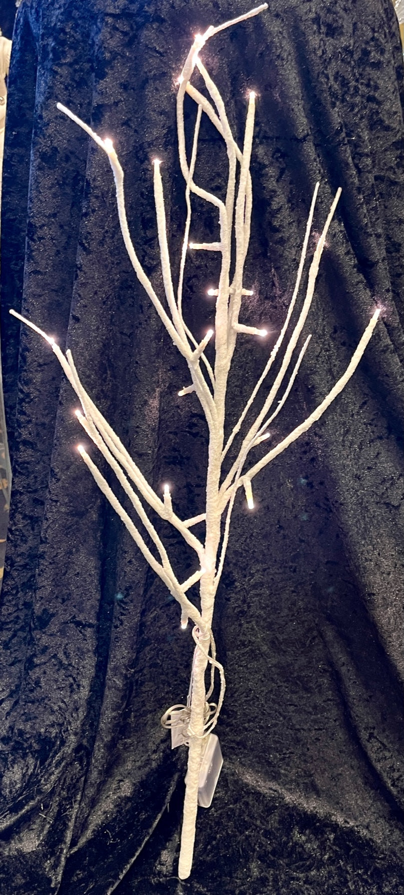 LED WHITE GLITTER BRANCH SPRAY BXF003