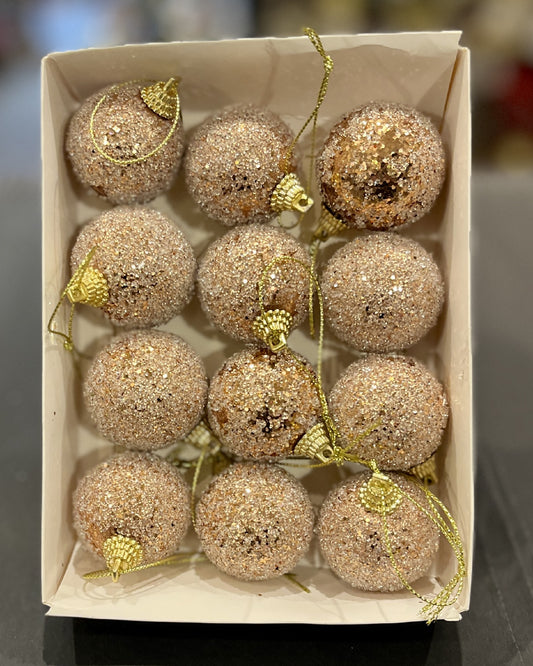 12 PACK MINI COPPER SUGAR BAUBLES BXZ070