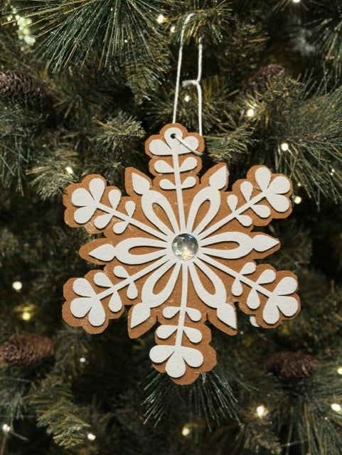 GINGERBREAD SNOWFLAKE HANGING ORNAMENT MG088