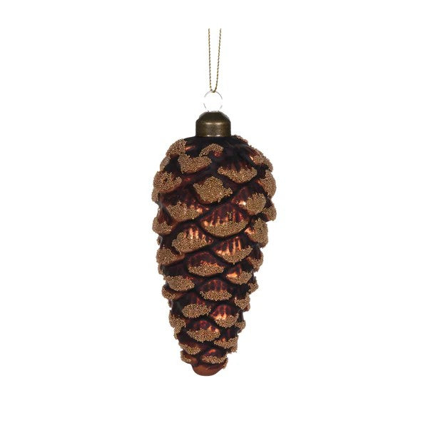 BURNT COPPER PINECONE BAUBLE DXR058