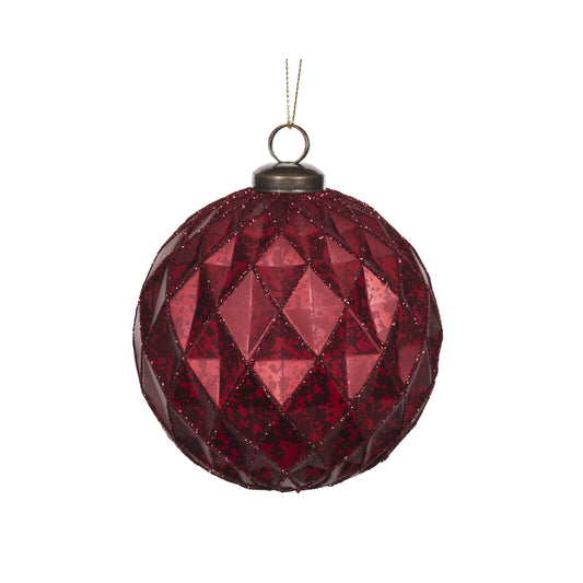 MATT RED QUILTED BAUBLE DXE033
