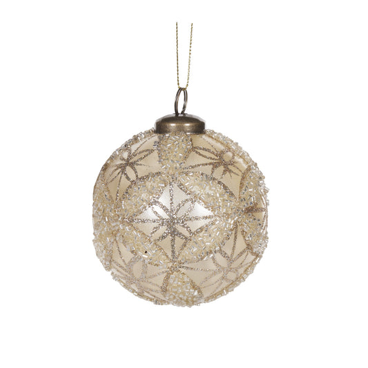 TRANSPARENT CHAMPAGNE INTRICATE BAUBLE DXE039