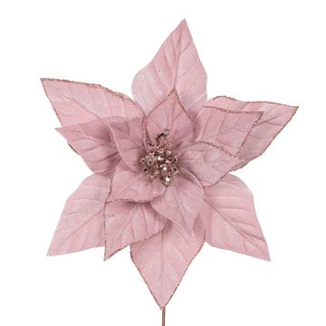 PINK VELOUR POINSETTIA DCJ029