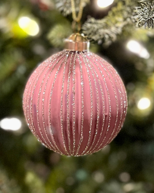 MATTE PINK SEGMENT BAUBLE DCD137