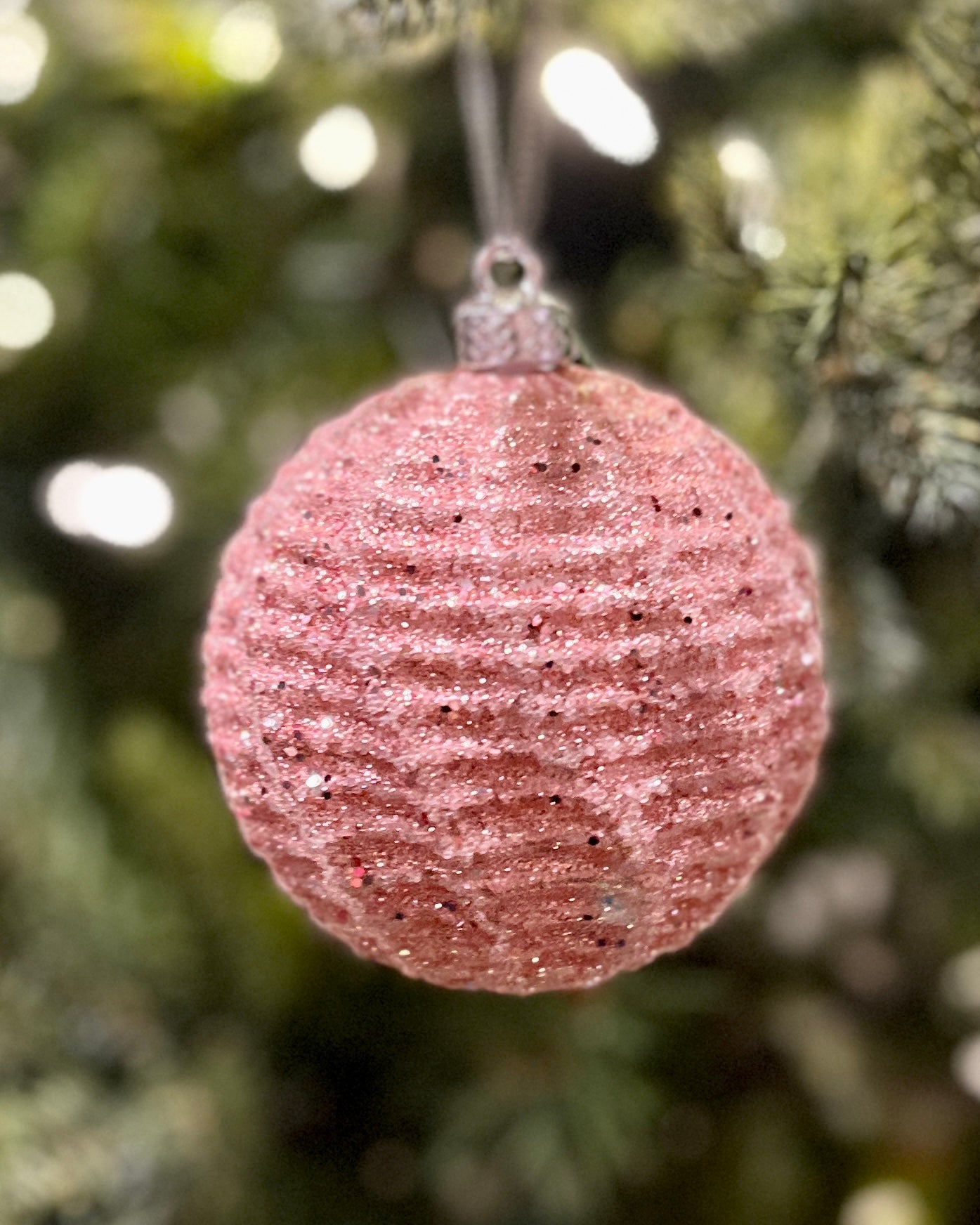 PINK LANTERN SWIRL ROUND BAUBLE DXZ053