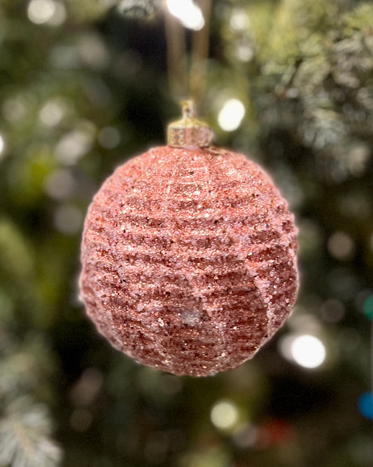 COPPER LANTERN SWIRL ROUND BAUBLE DXZ054