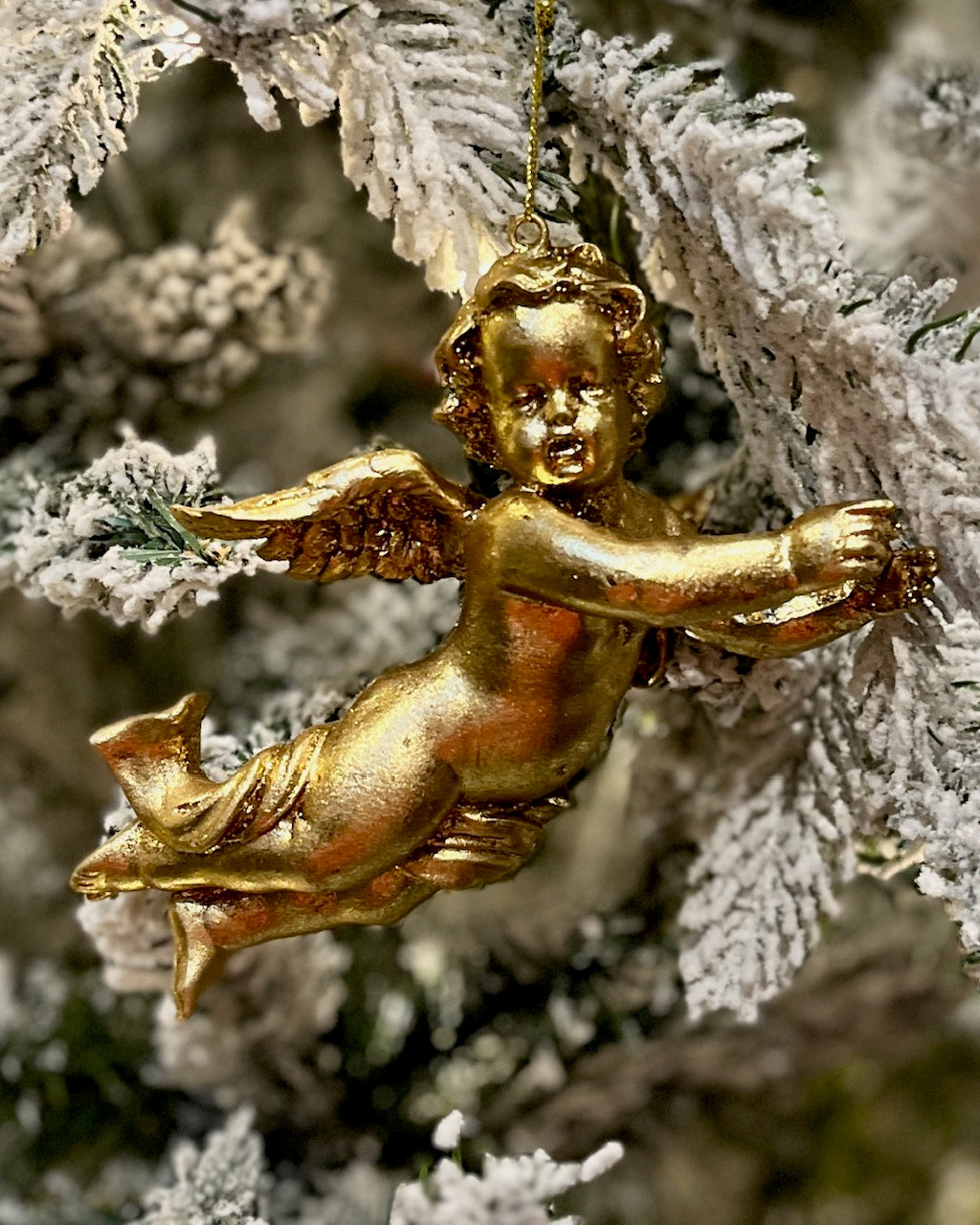 GOLD CHERUB HANGING A RTM715