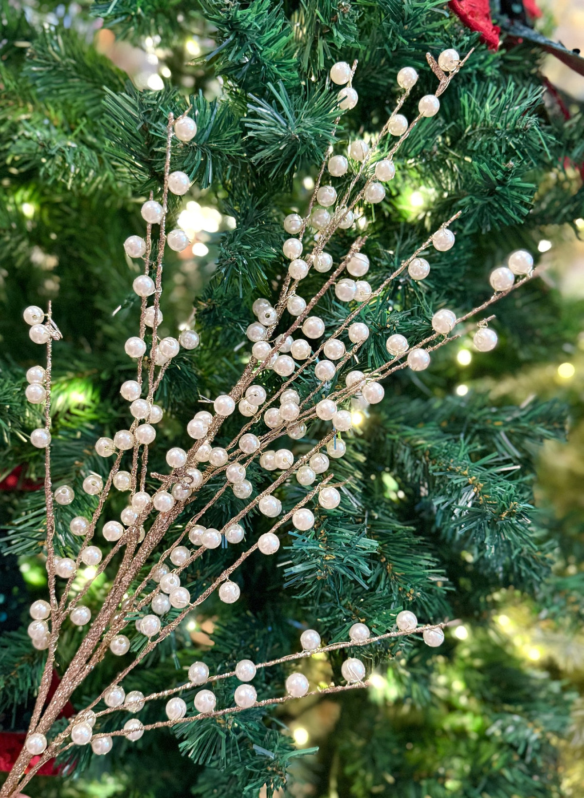 CHAMPAGNE PEARL BEADED BRANCH 78CM EXK009