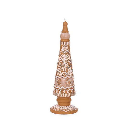 25.5 CM EMBOSSED GINGERBREAD CANDLE EXB001