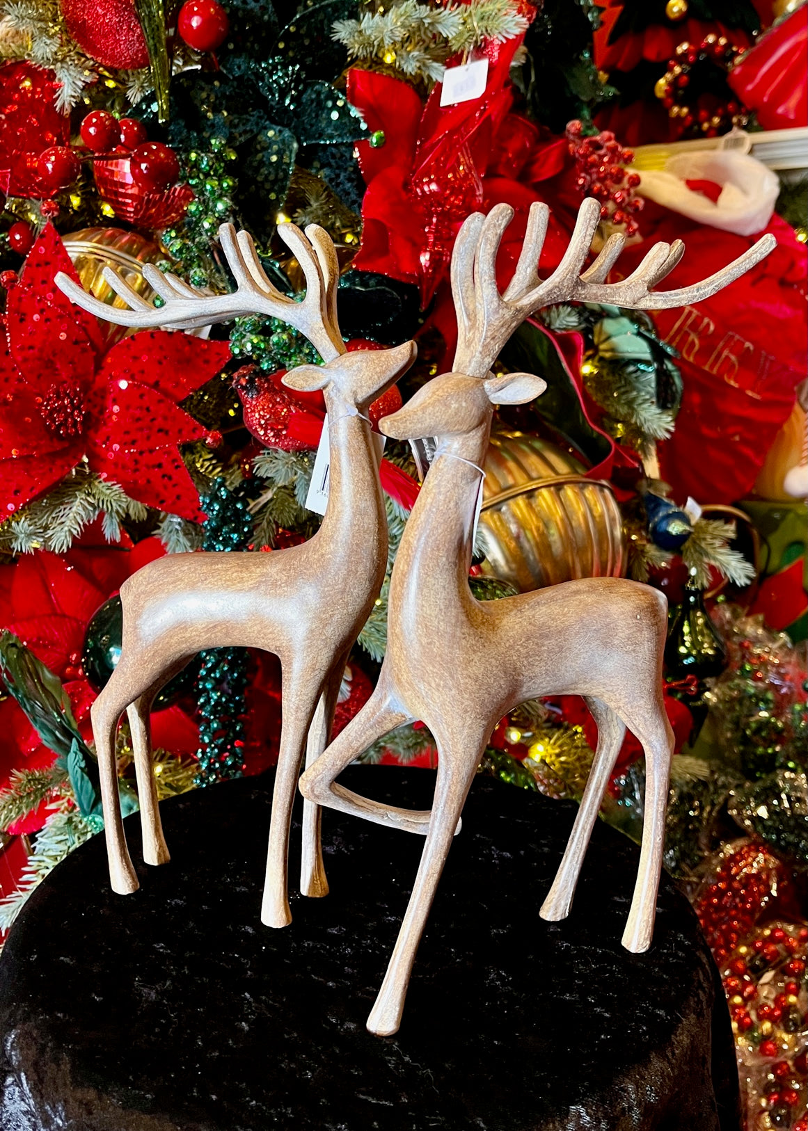 33 CM WOODGRAIN REINDEER EXX001