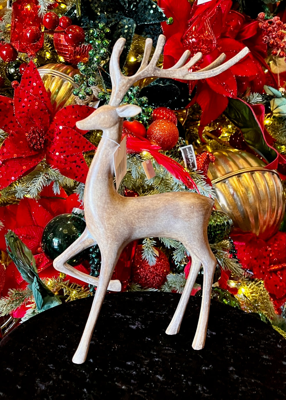 34 CM WOODGRAIN REINDEER EXX002