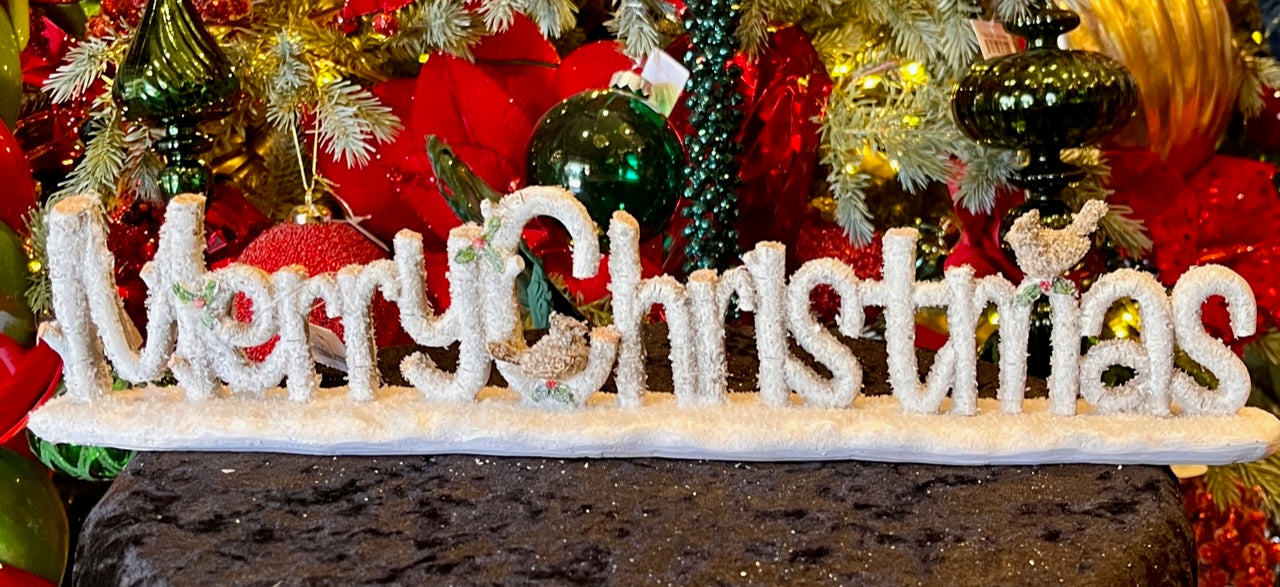 41 CM BIRCH MERRY CHRISTMAS SIGN EXX013