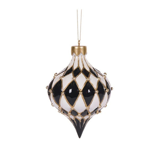 QUILTED HARLEQUIN ONION BAUBLE ORNAMENT EXX028
