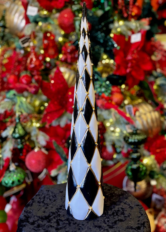 50.5 CM QUILTED HARLEQUIN CONE TREE EXX031