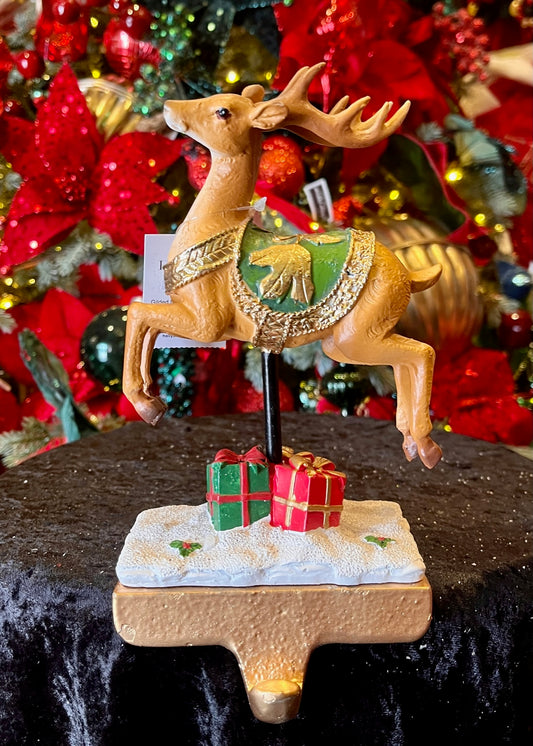 LEAPING REINDEER STOCKING HOLDER EXV011B