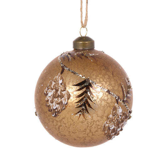 Mercury Gold Pinecone Bauble ECI020