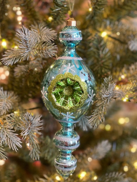 RETRO BLUE WITH GREEN CENTRE FINIAL ECI178