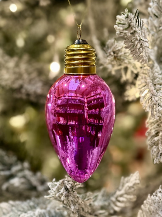 RETRO PINK BULB ORNAMENT ECI184