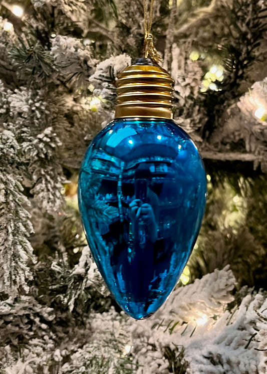 RETRO BLUE BULB ORNAMENT ECI185
