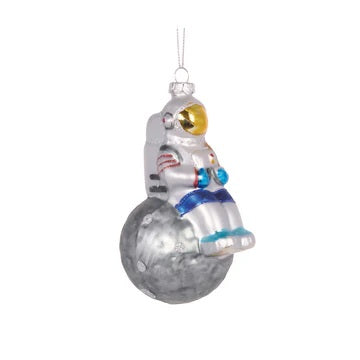 RETRO ASTRONAUT GLASS ORNAMENT EXM072