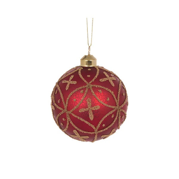 BURGUNDY EMBELLISHED BAUBLE EXR032