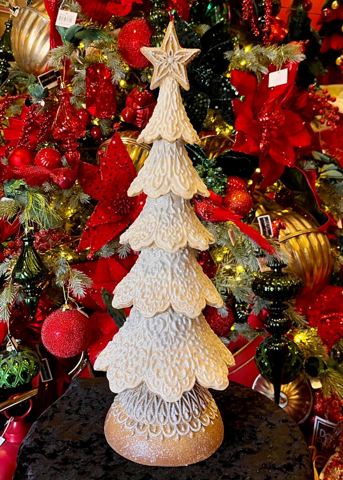 FROSTED GINGERBREAD TREE WITH STAR ECA042