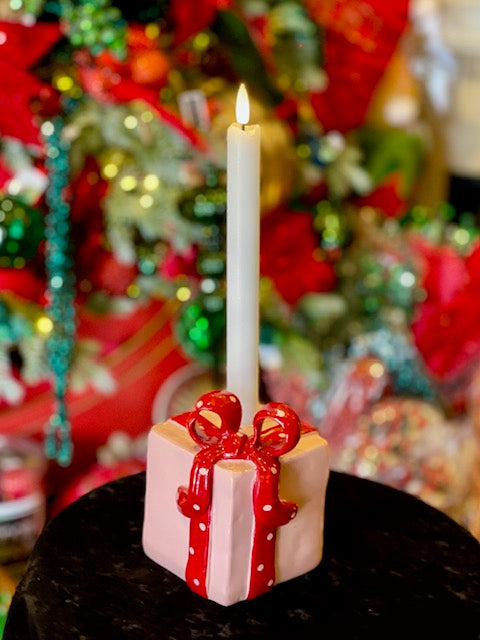 PINK PRESENT CANDLE HOLDER ECA075B