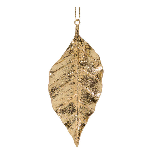 GOLD ELM LEAF HANGING ORNAMENT FCA095B