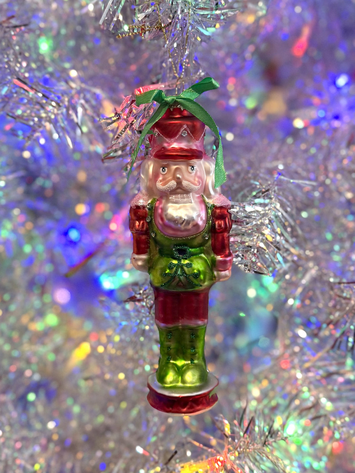 GREEN RETRO JOY NUTCRACKER ORNAMENT FCI181