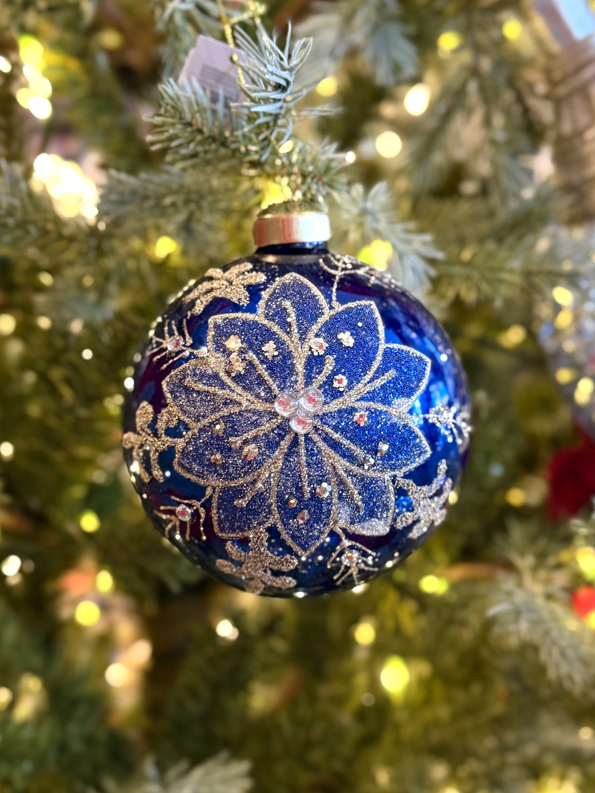 MIDNIGHT LOTUS BAUBLE ORNAMENT FCI357