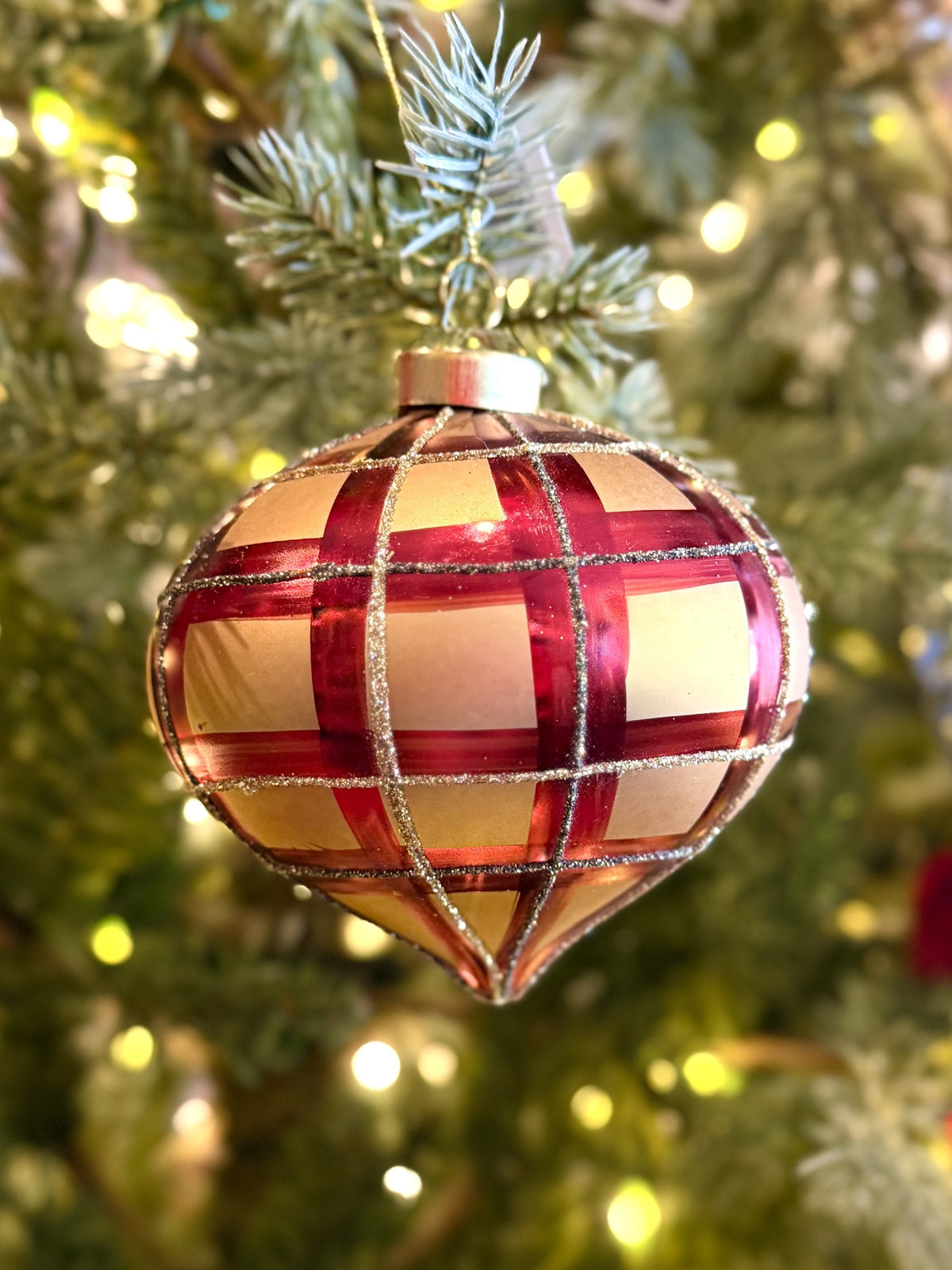 TARTAN BOW ONION BAUBLE FCI430