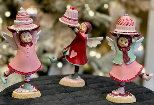 PINK DANCING ANGEL HOLDING CAKE RTM605