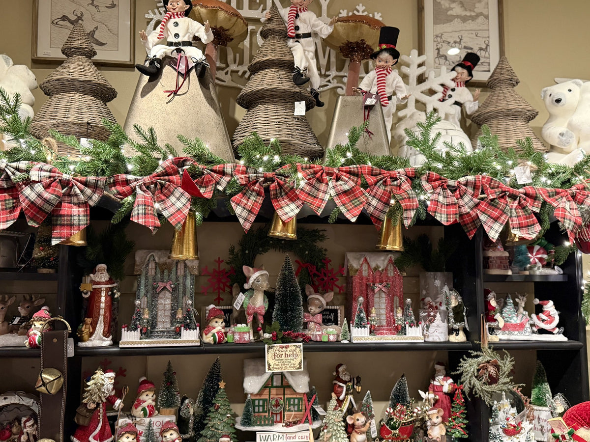Festive Plaid Bow Garland Fab 180cm XM1288