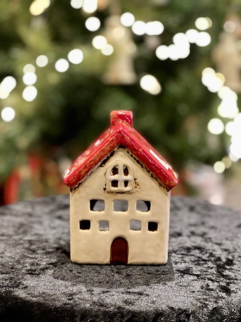 ALSACE TEA LIGHT VILLA RED WHITE YA0001