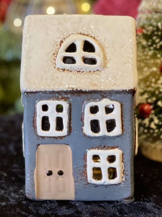 ALSACE TEA LIGHT HOUSE SMALL NAVY YA0054