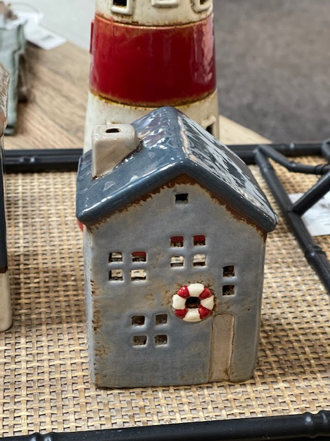 SAINT MALO SEASIDE VILLAGE SMALL TEALIGHT HOUSE WITH BUOY YA0076