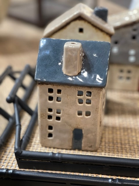 SAINT MALO SEASIDE VILLAGE BLUE ROOF TEALIGHT HOUSE YA0078