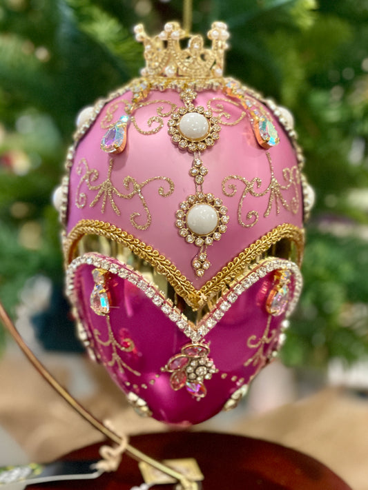 MARK ROBERTS FABERGE JEWEL PURPLE 7 INCH EGG ORNAMENT 36-54350