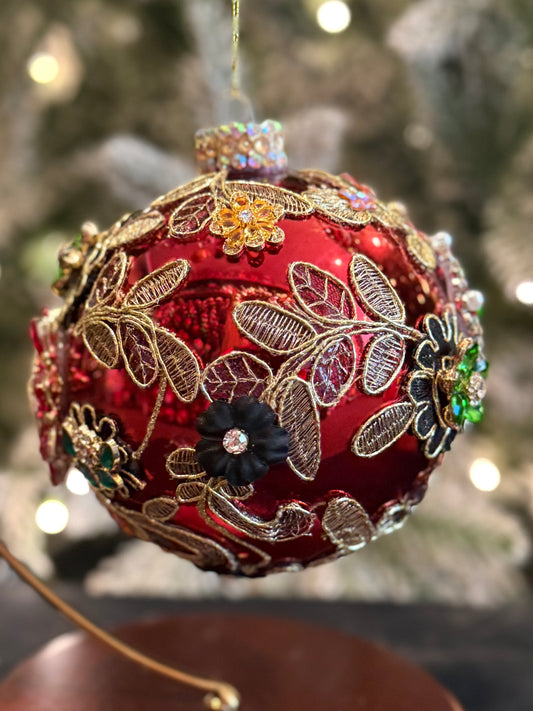 MARK ROBERTS - Red Kings Jewel Ball Ornament 36-61494