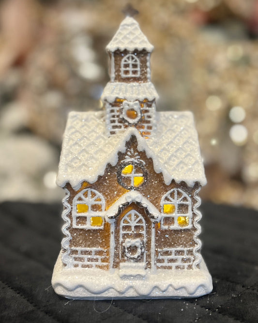 SMALL GINGERBREAD CHURCH DXJ014
