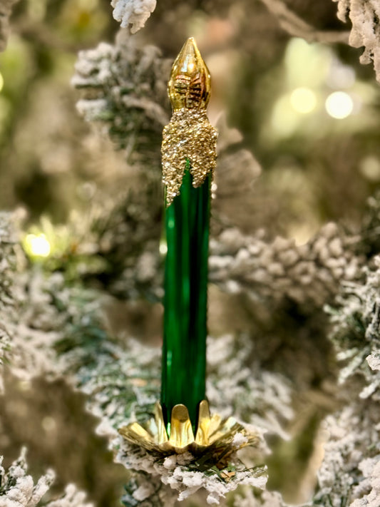 VINTAGE GREEN CLIP CANDLE ECI162