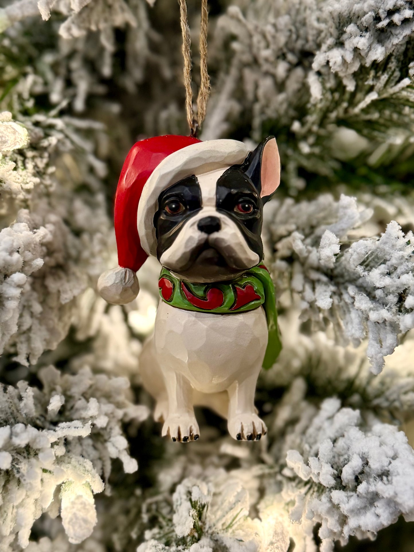 JIM SHORE HWC - CHRISTMAS FRENCH BULLDOG HANGING ORNAMENT 6017527