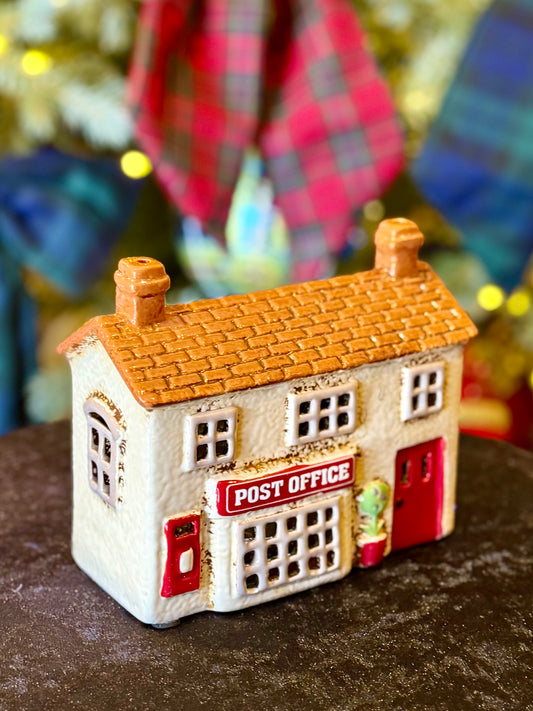 STONEWARE TEALIGHT HOUSE - POST OFFICE LH151