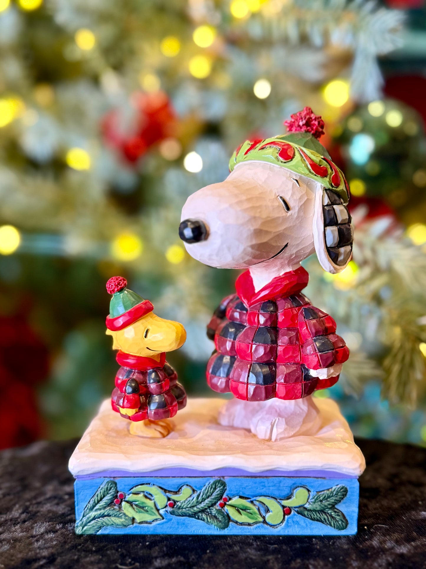 JIM SHORE PEANUTS SNOOPY & WOODSTOCK PUFFER COATS 6017234