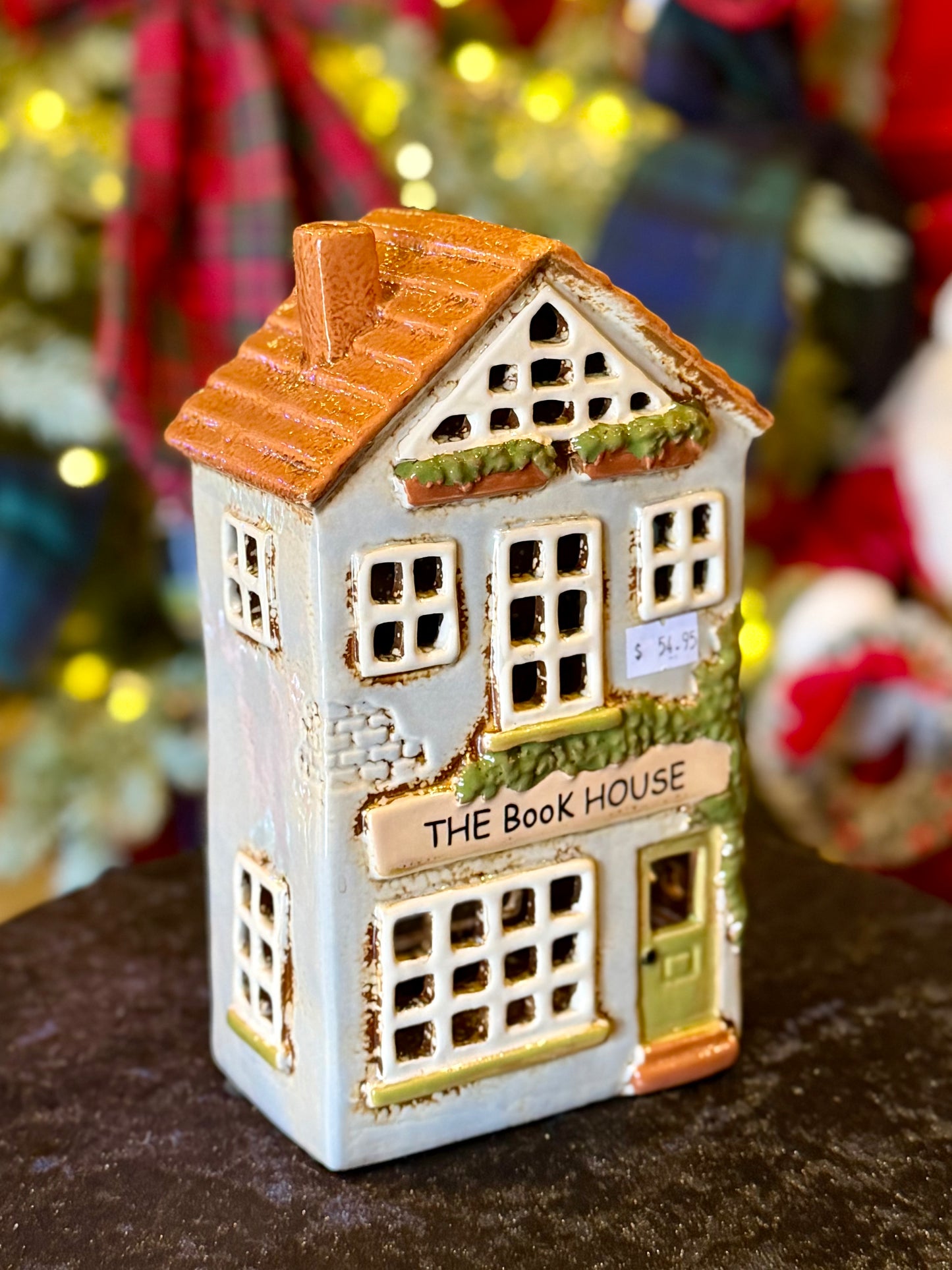 STONEWARE VILLAGE TEALIGHT HOUSE - THE BOOK HOUSE LH132
