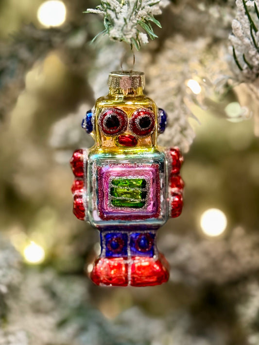 ROBOT GLASS HANGING ORNAMENT YAN356