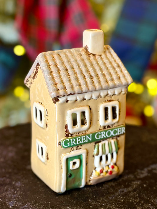 STONEWARE TEALIGHT HOUSE - GREENGROCERS LH138