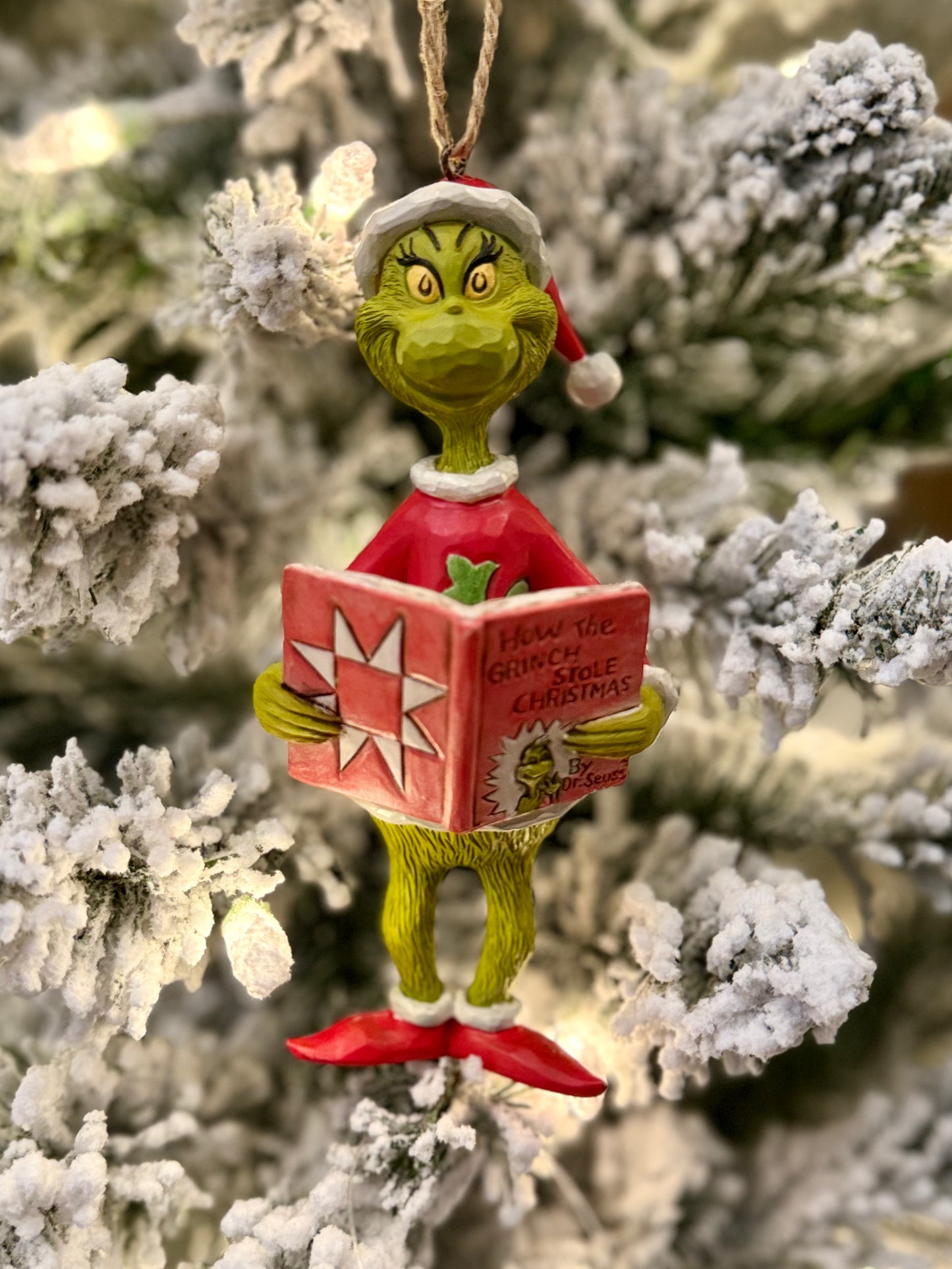 JIM SHORE GRINCH READING GRINCH BOOK HANGING ORNAMENT 6017074